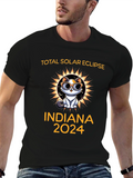 Total Solar Eclipse Indiana 2024 Cat T-Shirt