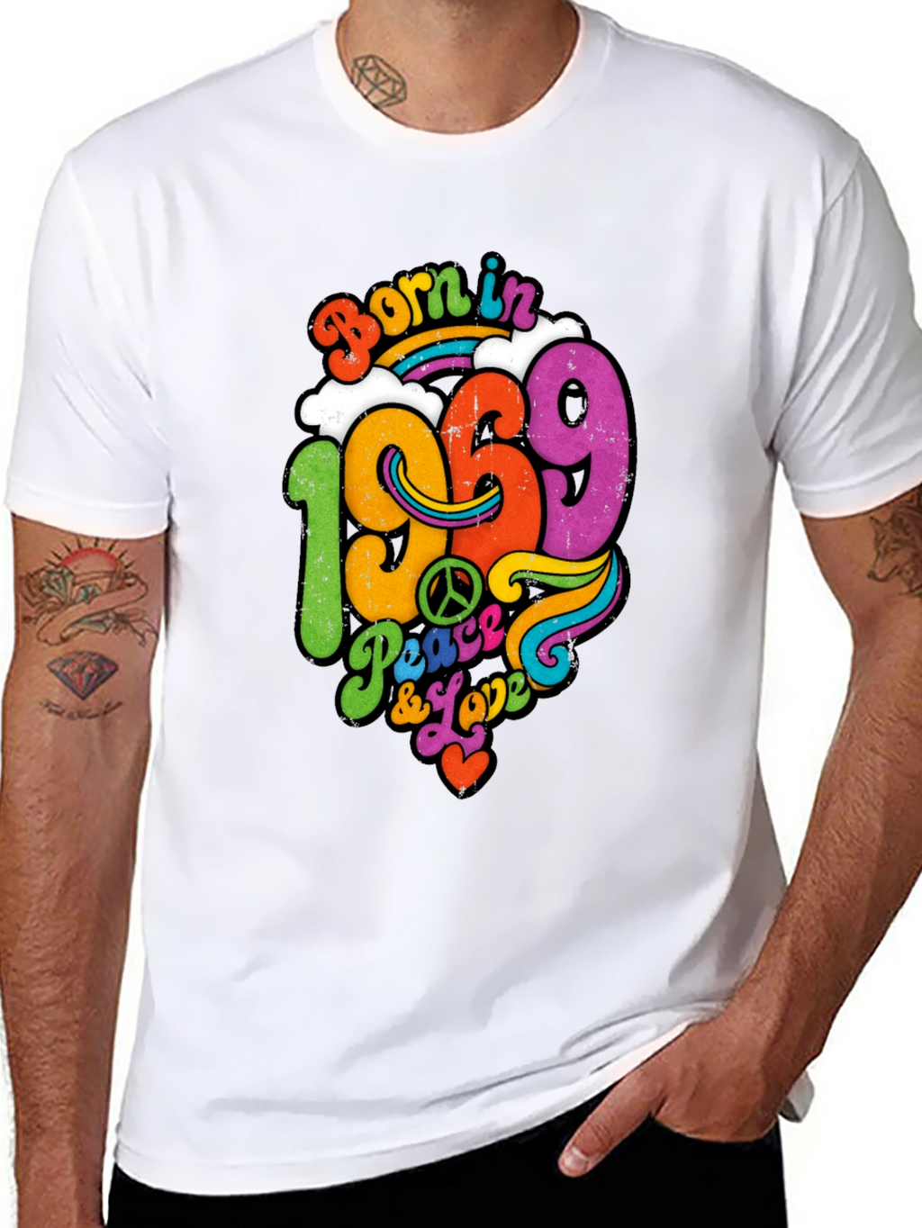Born in 1969 Peace & Love T-Shirt Retro