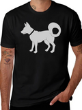 Dog Silhouette T-Shirt - Black Cotton Tee