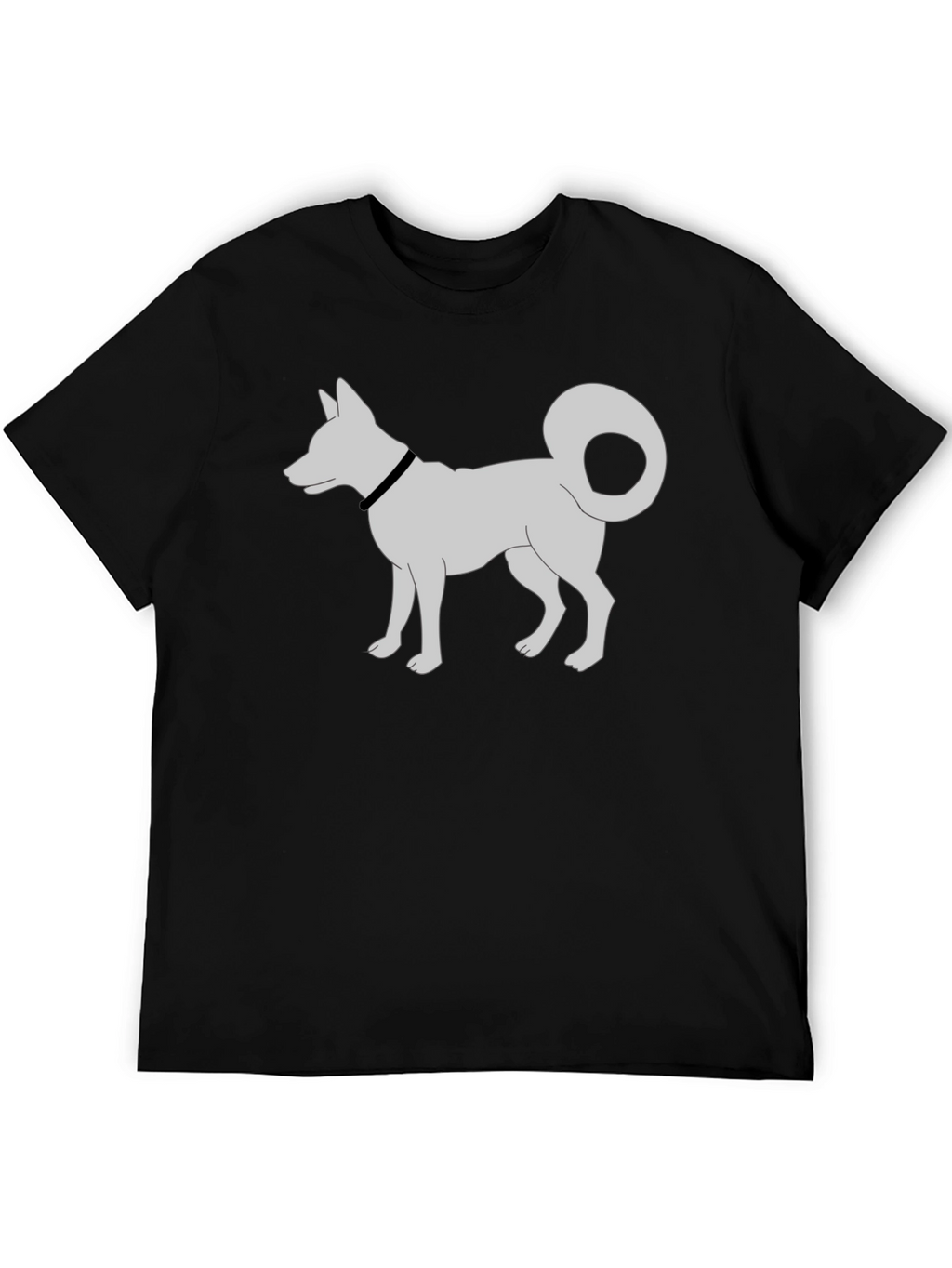 Dog Silhouette T-Shirt - Black Cotton Tee