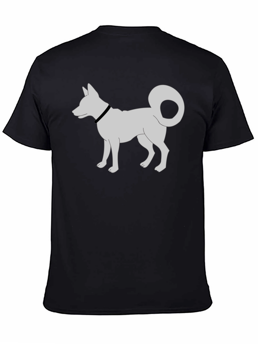 Dog Silhouette T-Shirt - Black Cotton Tee