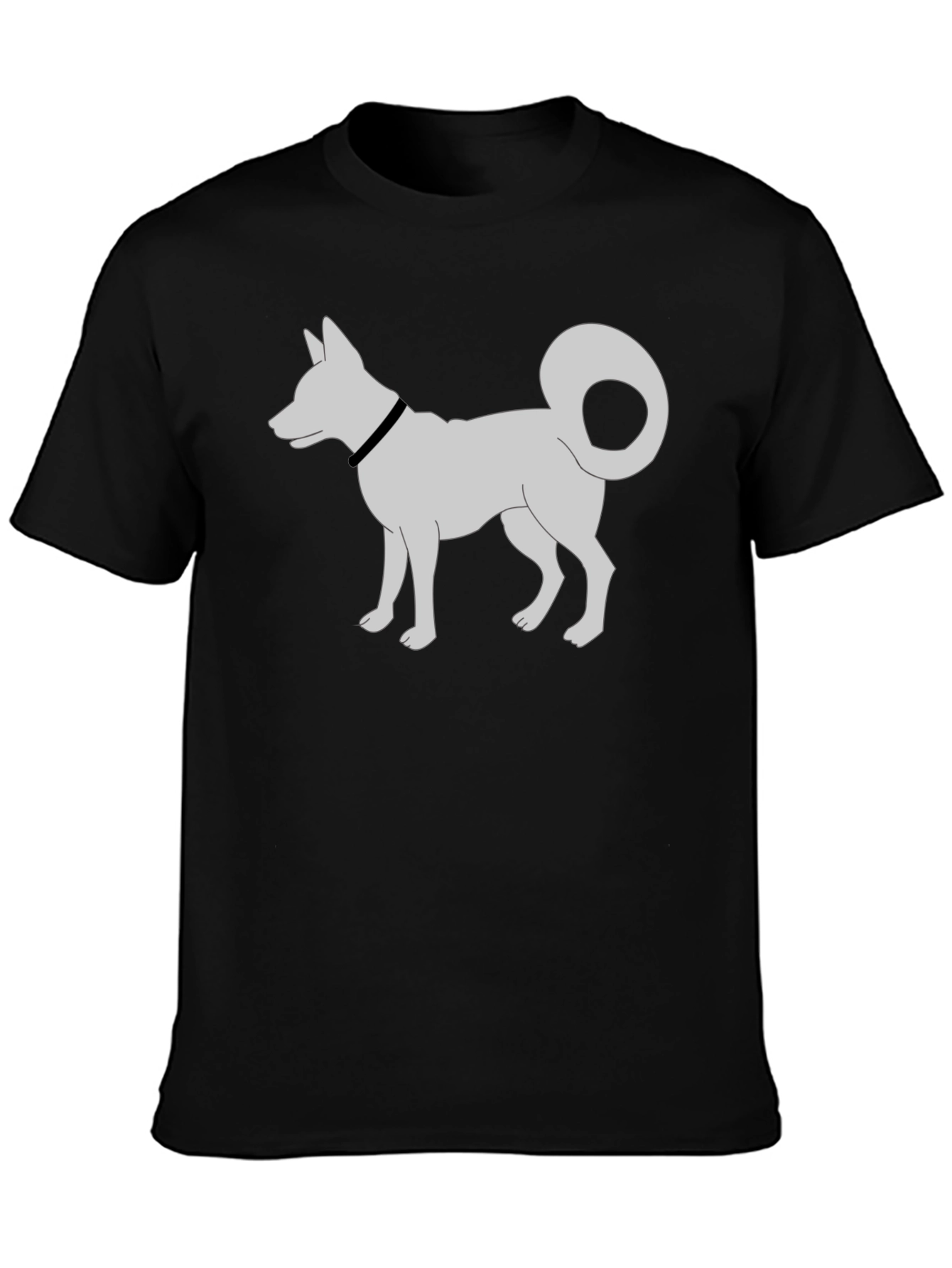 Dog Silhouette T-Shirt - Black Cotton Tee