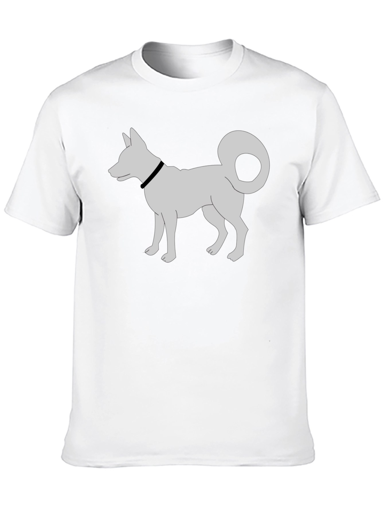 Dog Silhouette T-Shirt - Black Cotton Tee