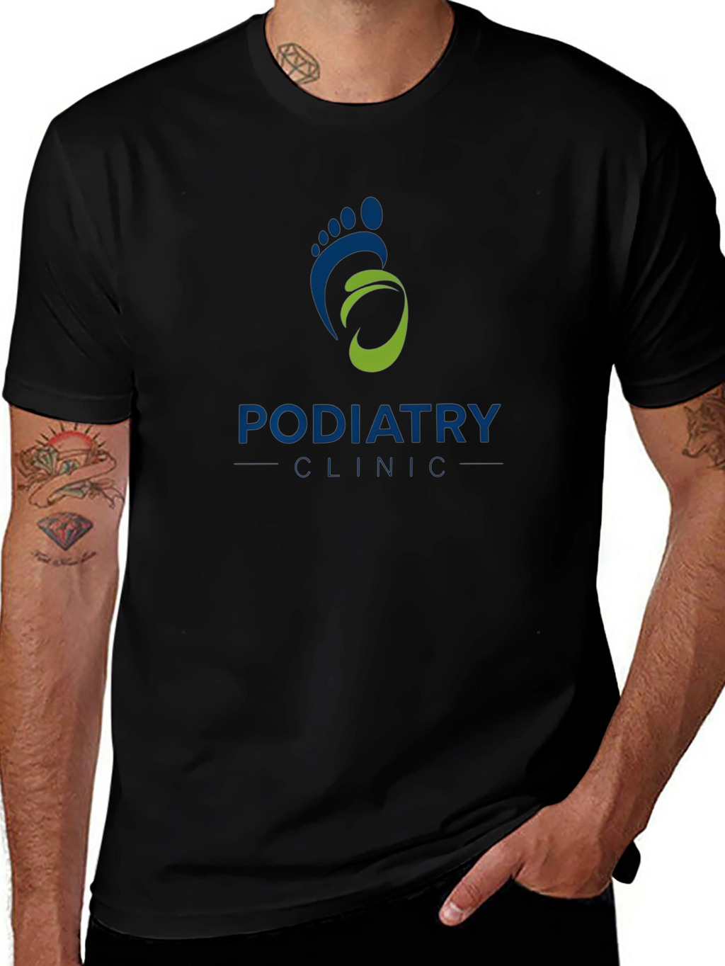 Podiatry Clinic Graphic T-Shirt - Unisex Black Tee