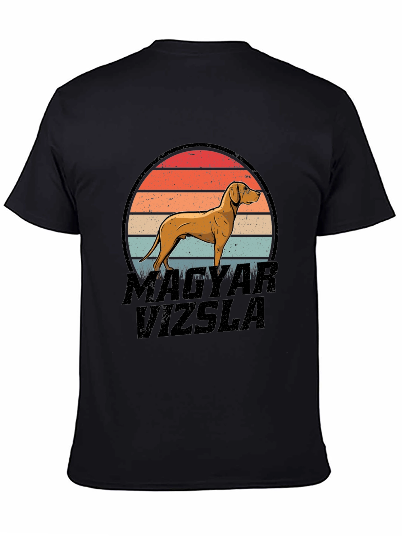 Magyar Vizsla Dog Retro Sunset T-Shirt