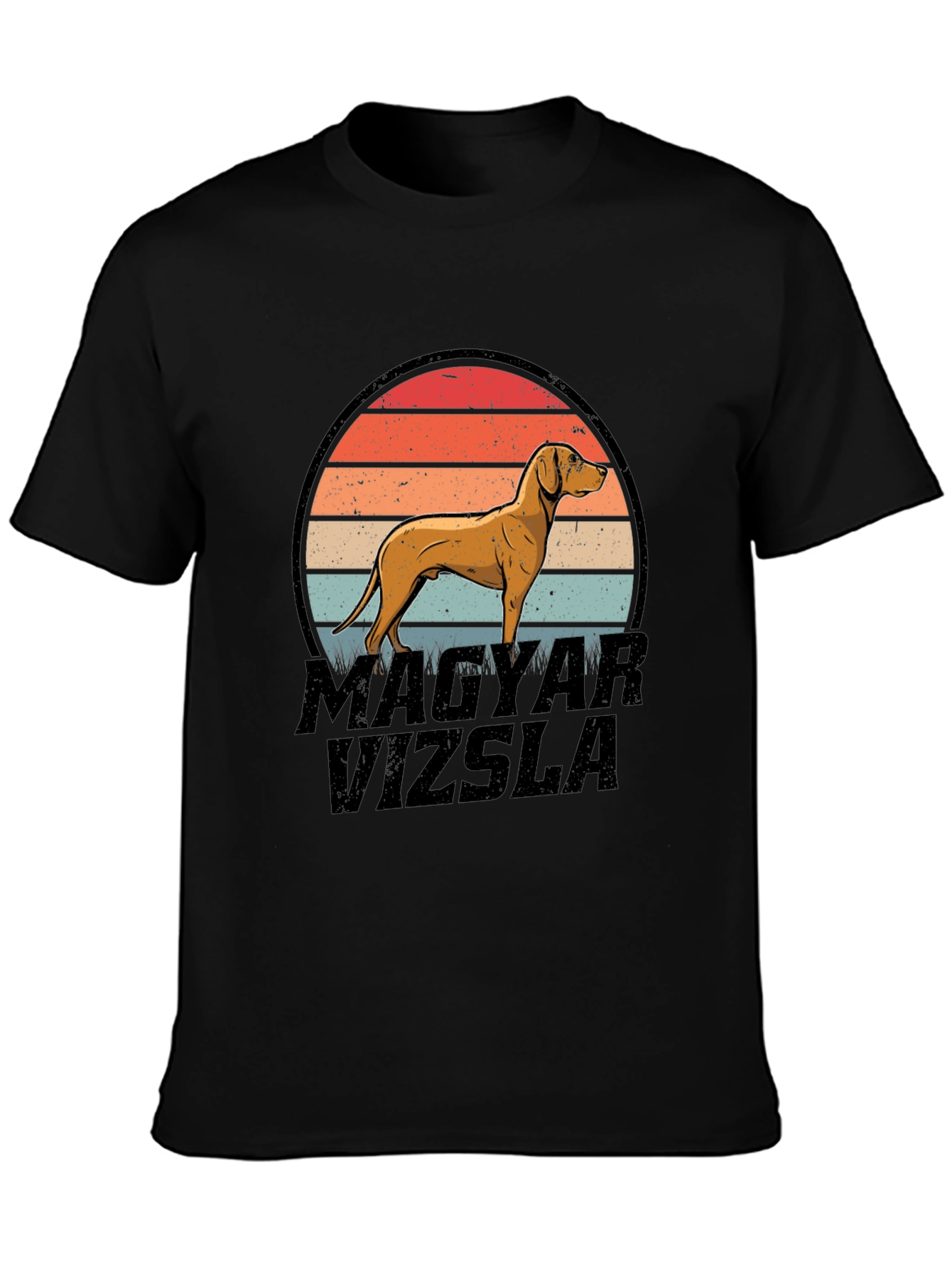 Magyar Vizsla Dog Retro Sunset T-Shirt