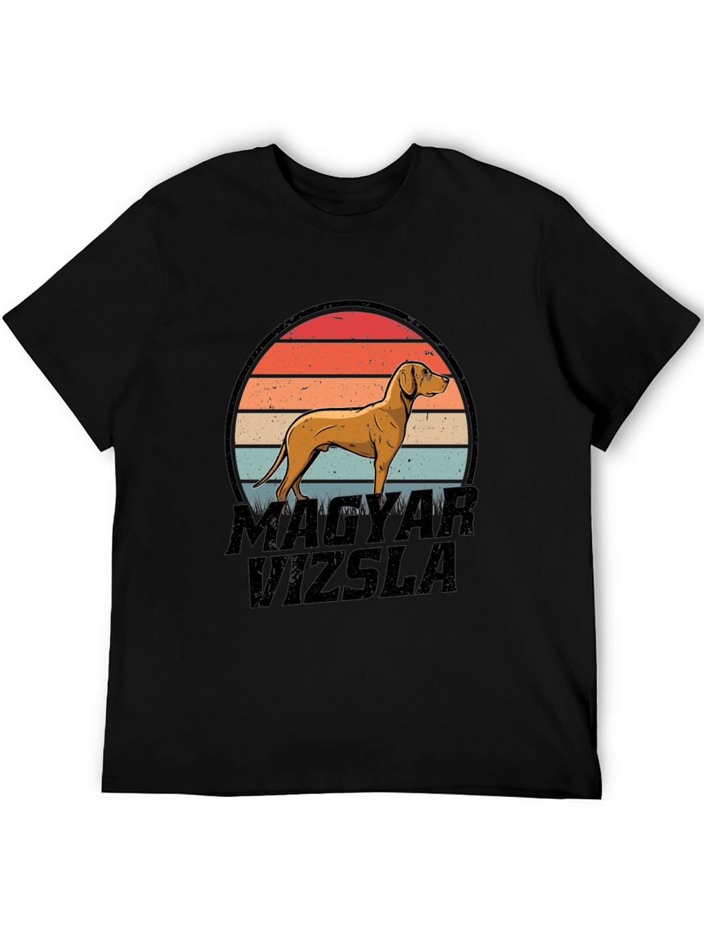 Magyar Vizsla Dog Retro Sunset T-Shirt