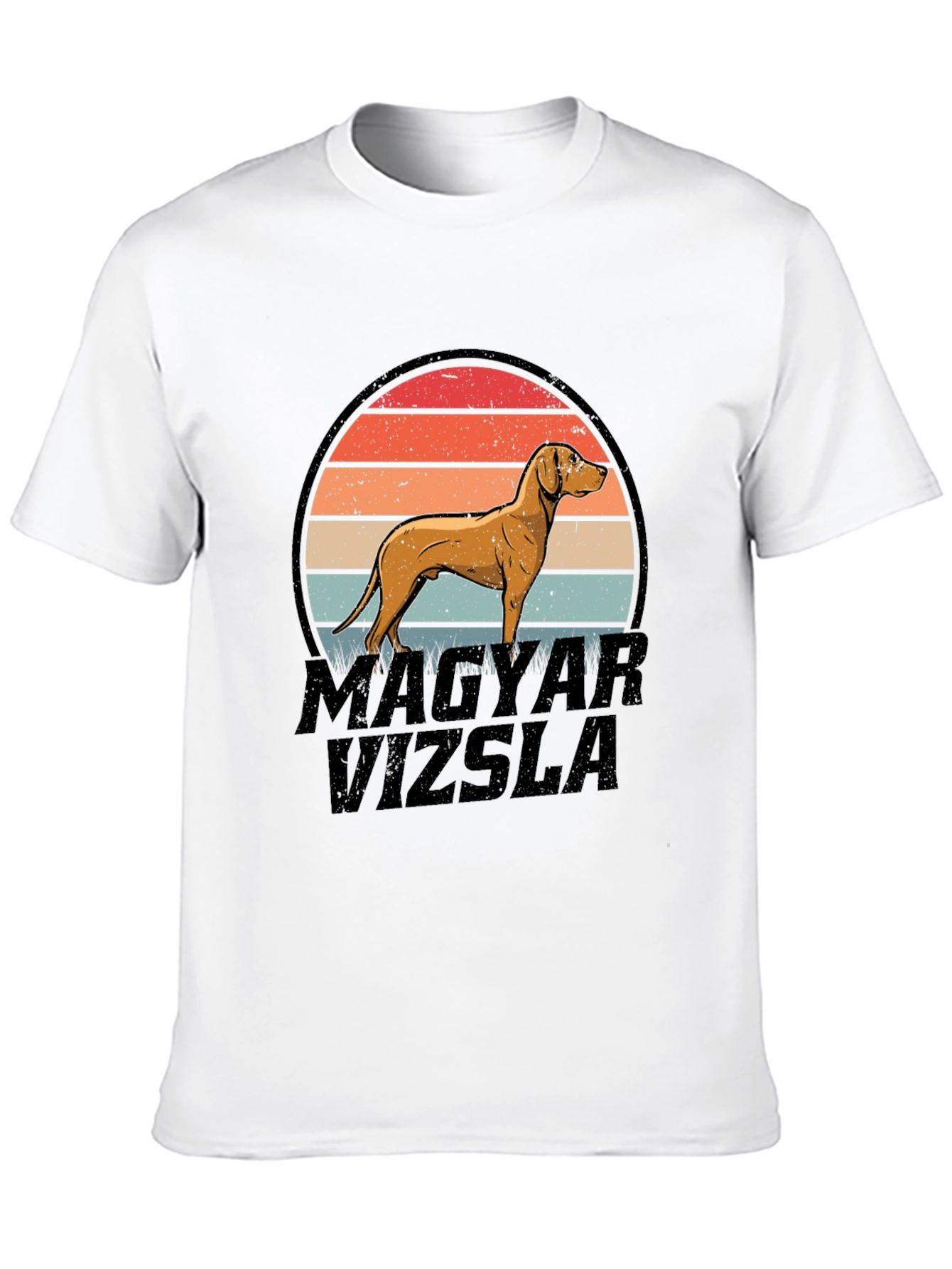 Magyar Vizsla Dog Retro Sunset T-Shirt