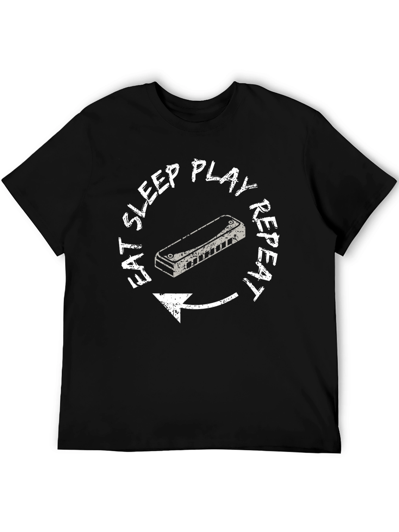 Eat Sleep Play Harmonica Repeat T-Shirt - Music Lover Tee