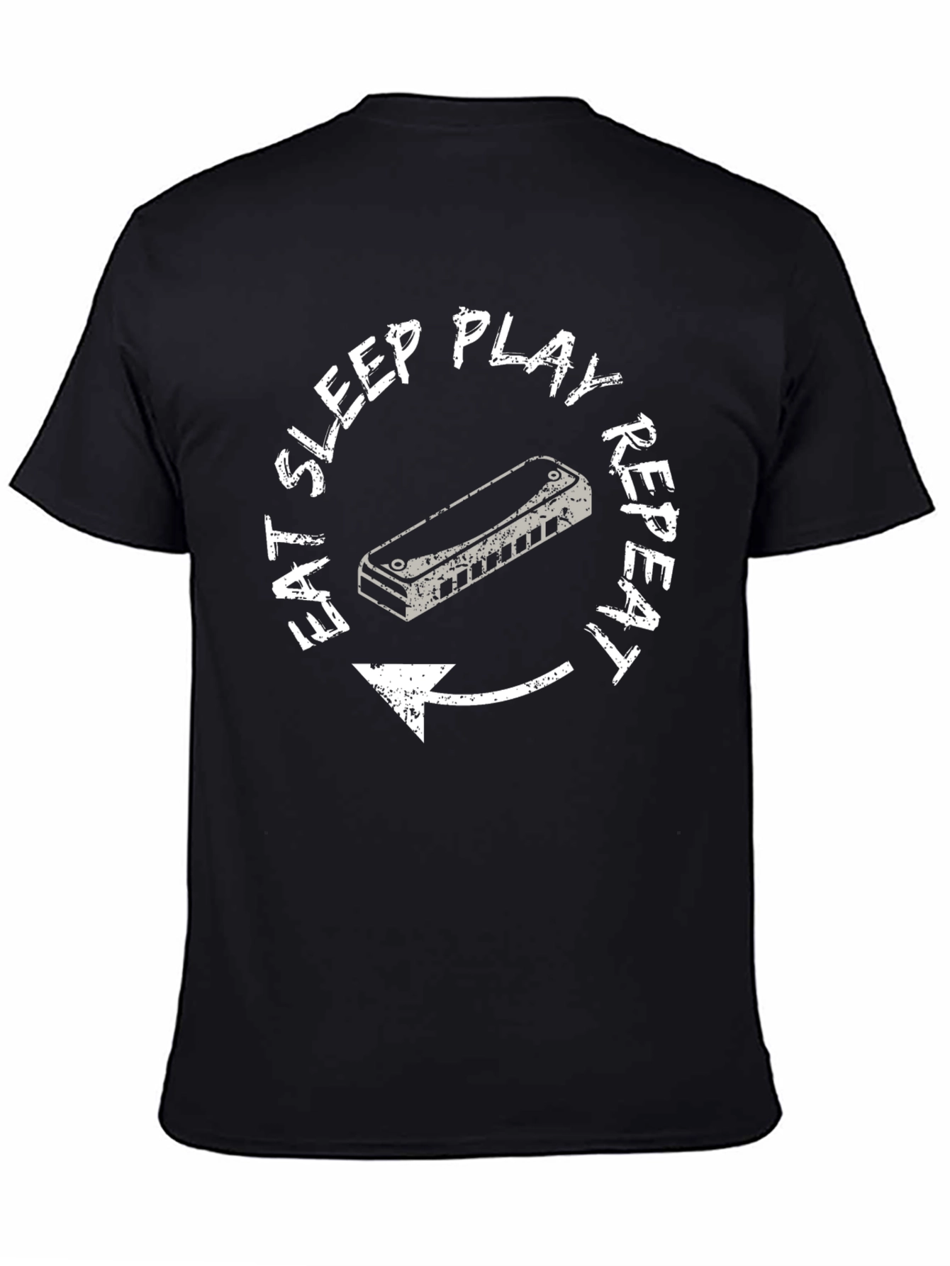 Eat Sleep Play Harmonica Repeat T-Shirt - Music Lover Tee