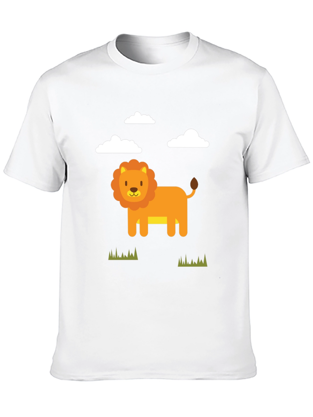 Cute Cartoon Lion Graphic Tee - Black