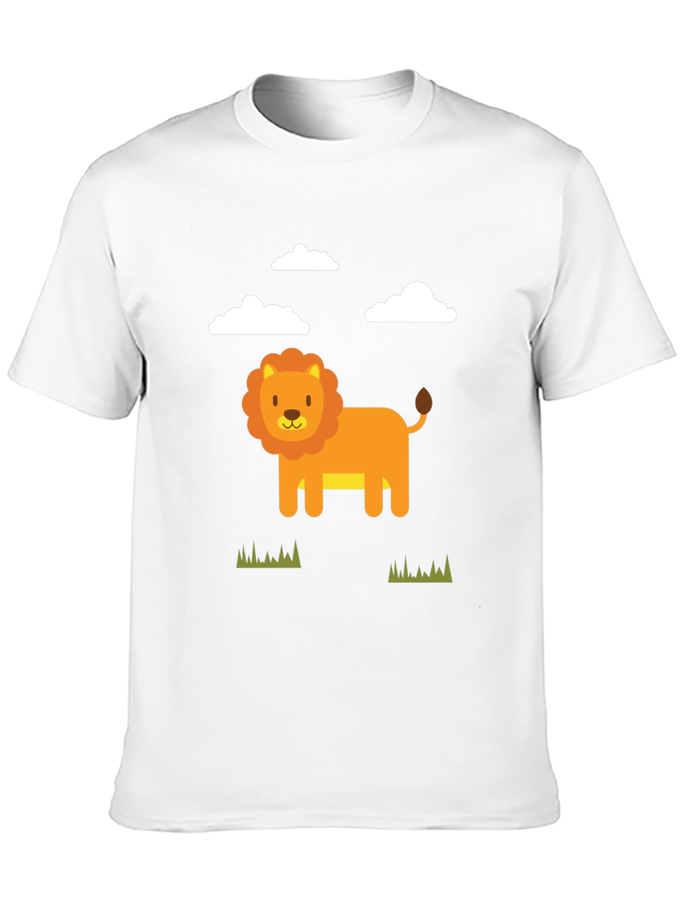 Cute Cartoon Lion Graphic Tee - Black