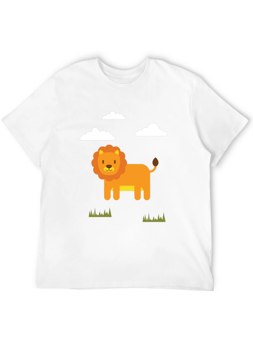 Cute Cartoon Lion Graphic Tee - Black