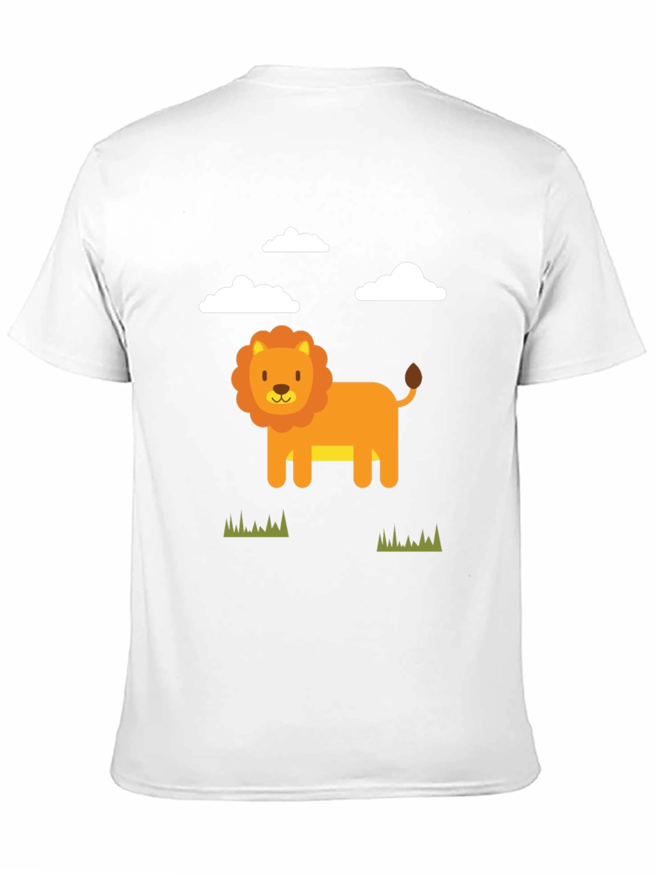 Cute Cartoon Lion Graphic Tee - Black
