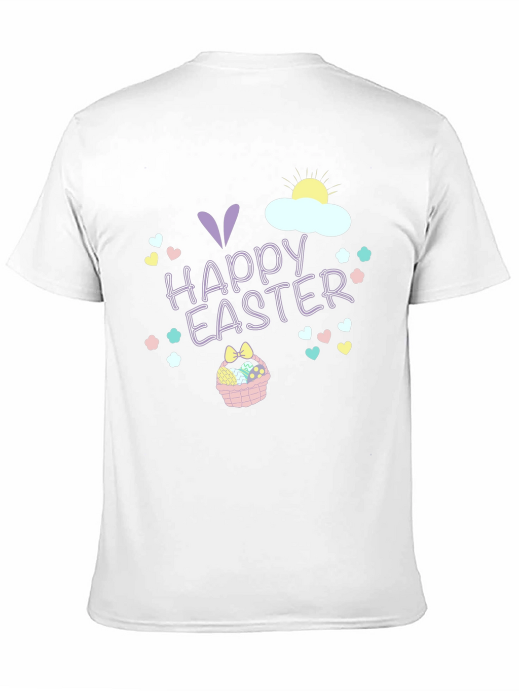 Happy Easter T-Shirt Black Crew Neck