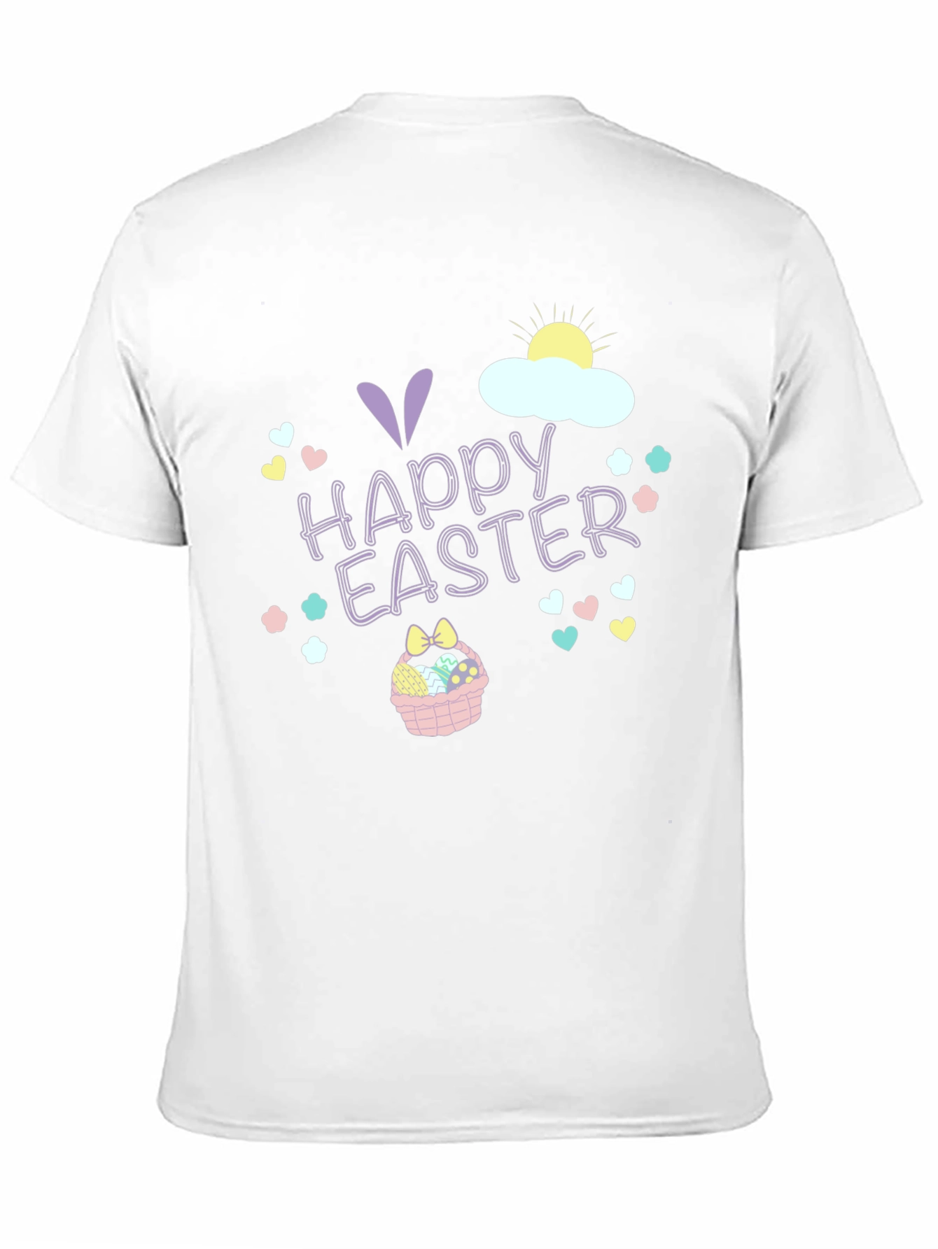 Happy Easter T-Shirt Black Crew Neck