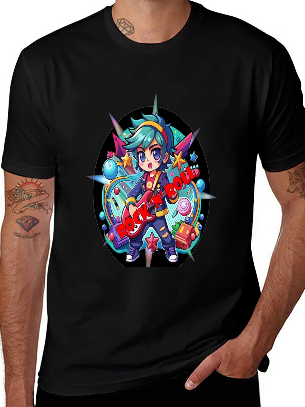 Rock and Roll Cartoon Tee