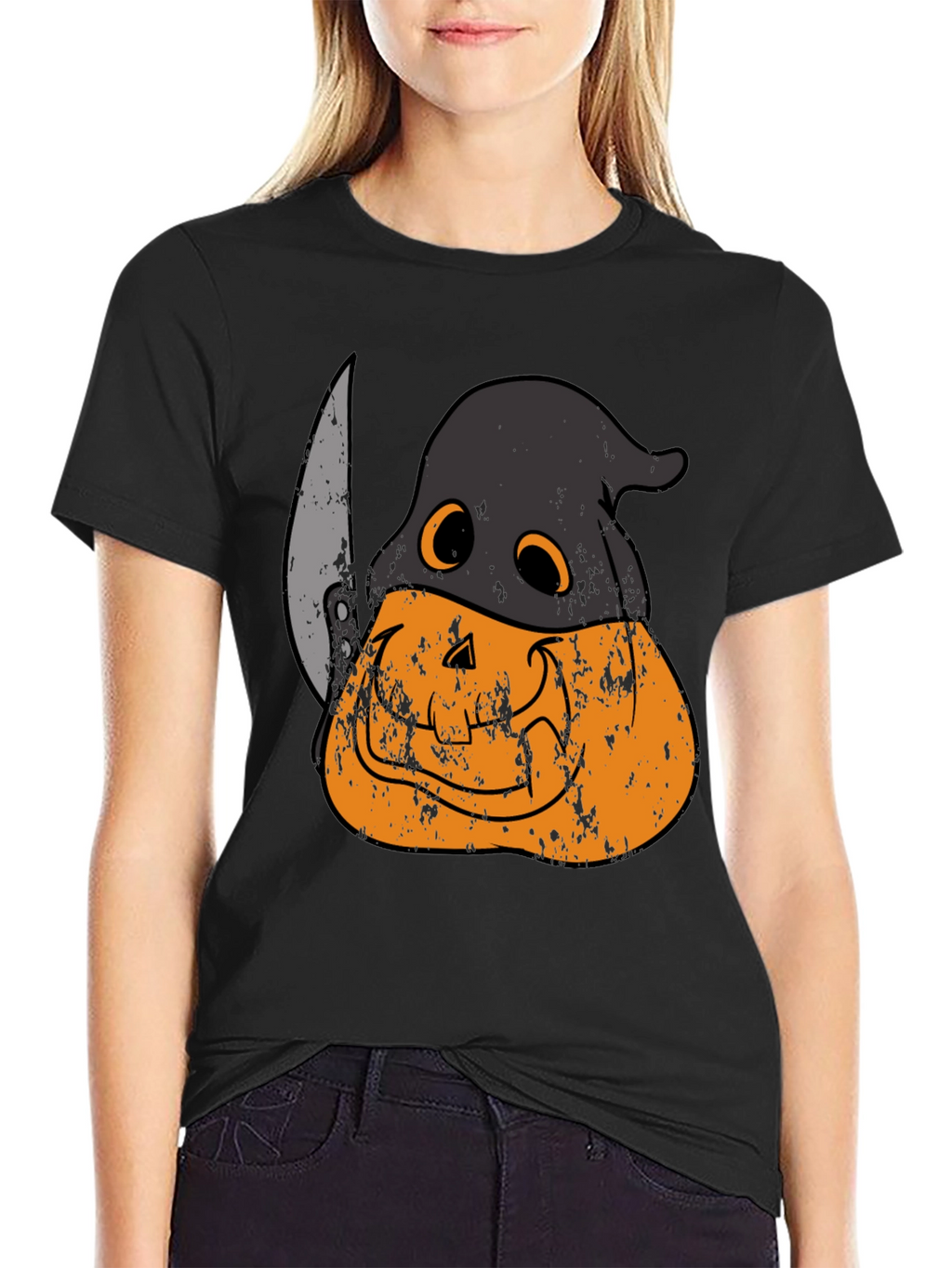 Spooky Pumpkin Head Halloween T-Shirt