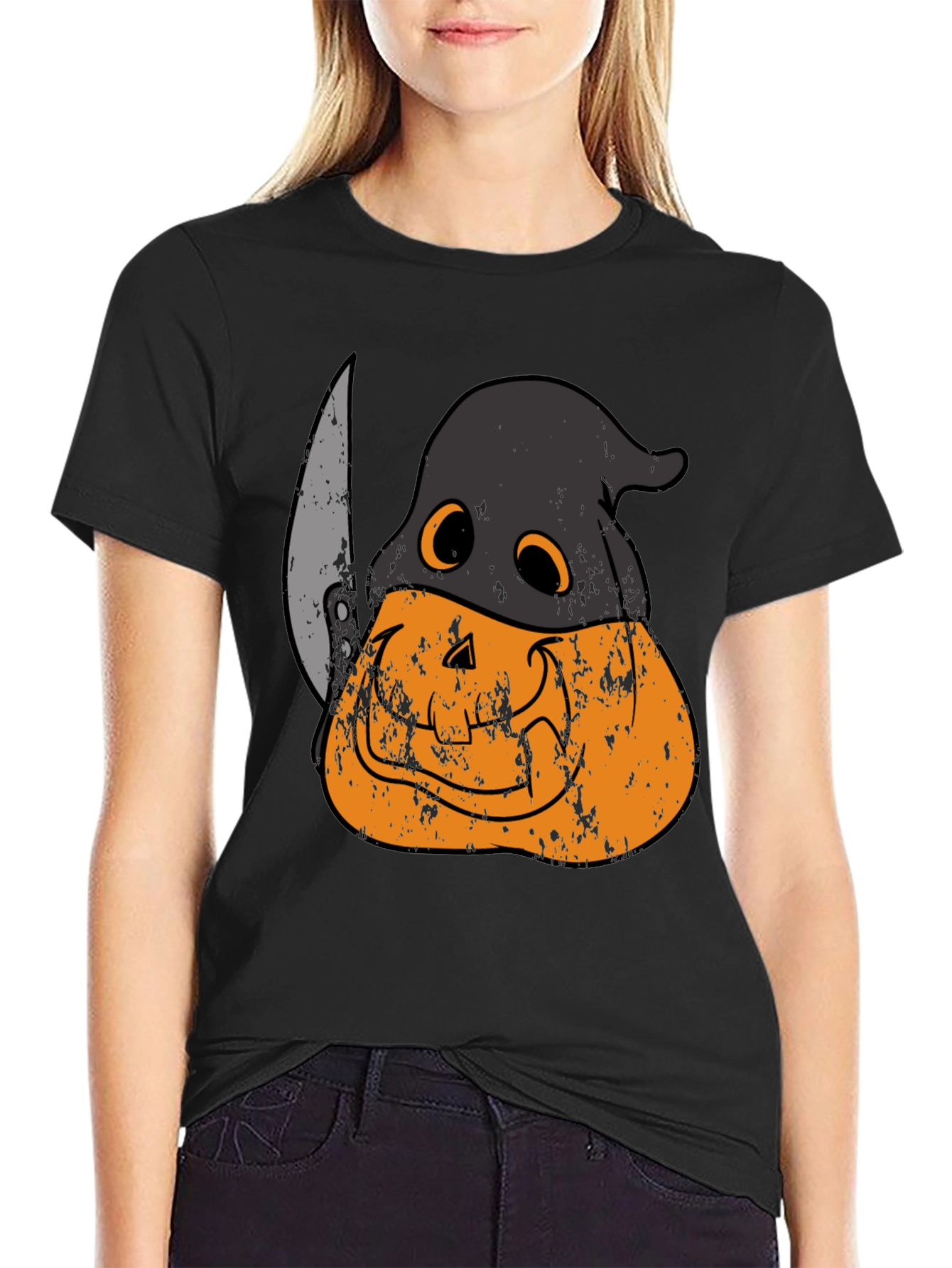 Spooky Pumpkin Head Halloween T-Shirt