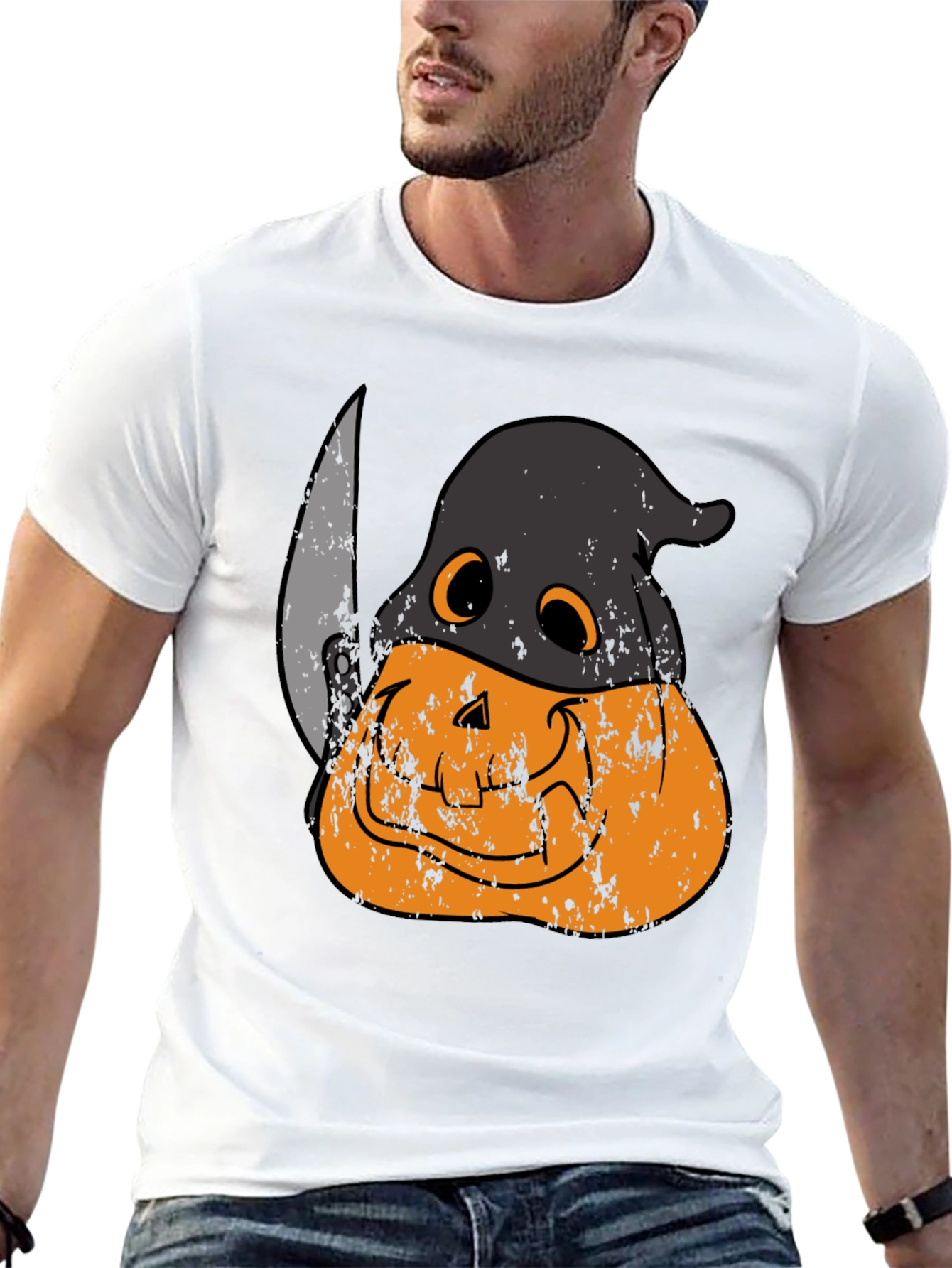 Spooky Pumpkin Head Halloween T-Shirt