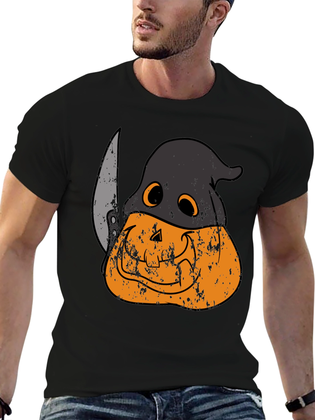 Spooky Pumpkin Head Halloween T-Shirt
