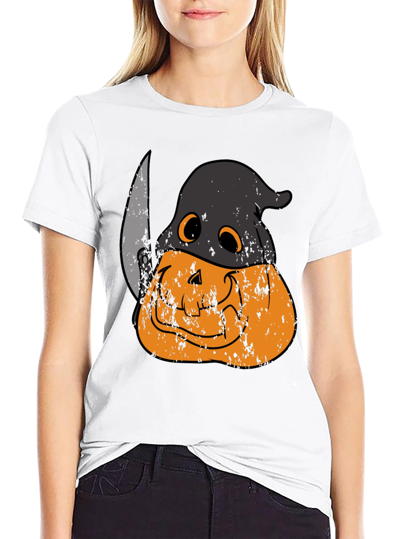 Spooky Pumpkin Head Halloween T-Shirt