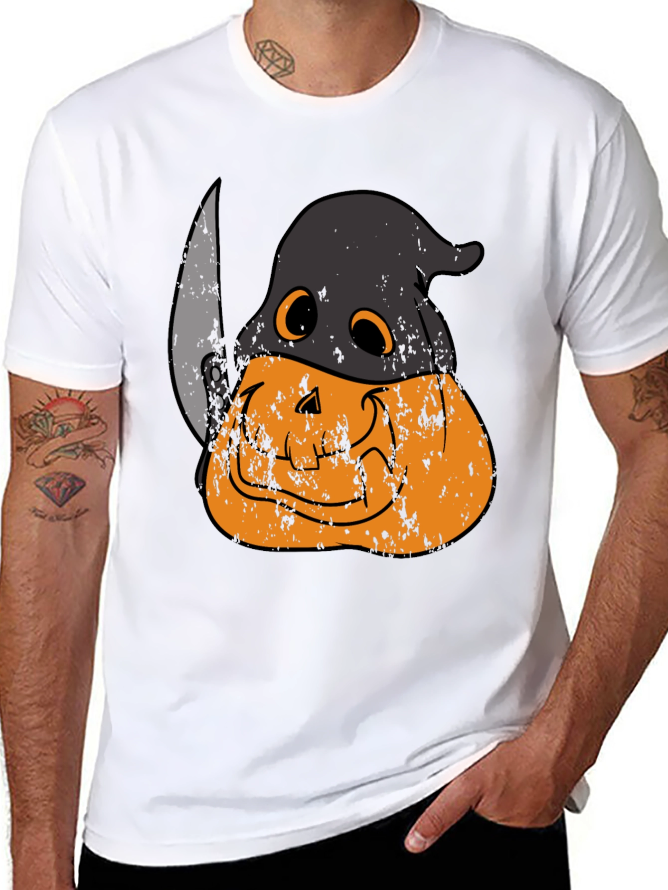 Spooky Pumpkin Head Halloween T-Shirt