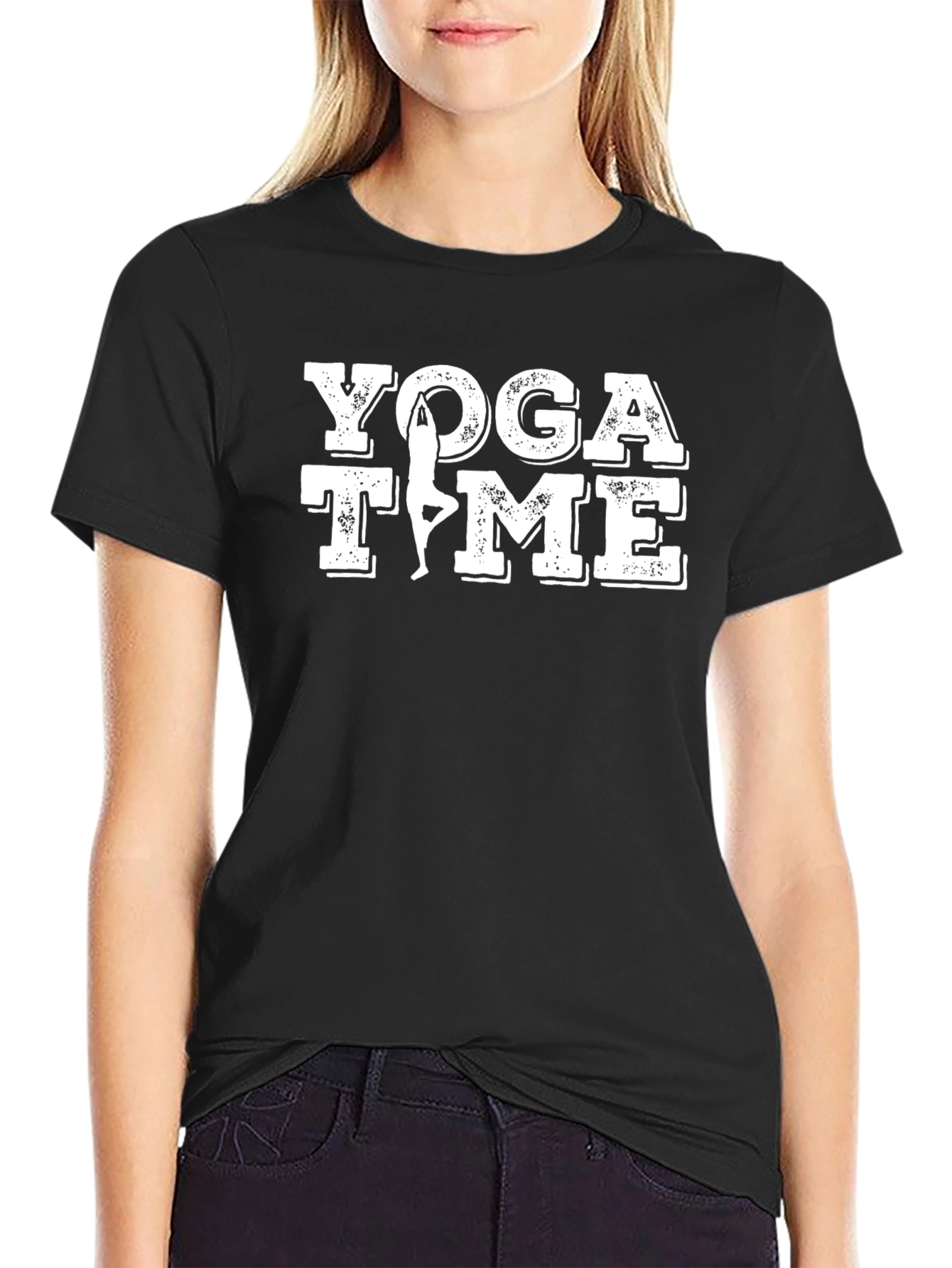 Yoga Time Mens Black Graphic Tee