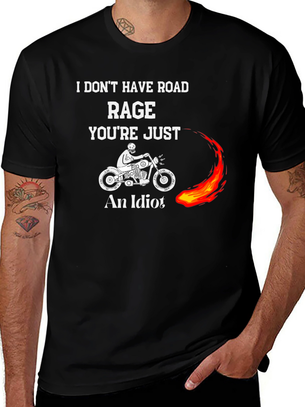 Funny Motorcycle Road Rage Graphic T-Shirt