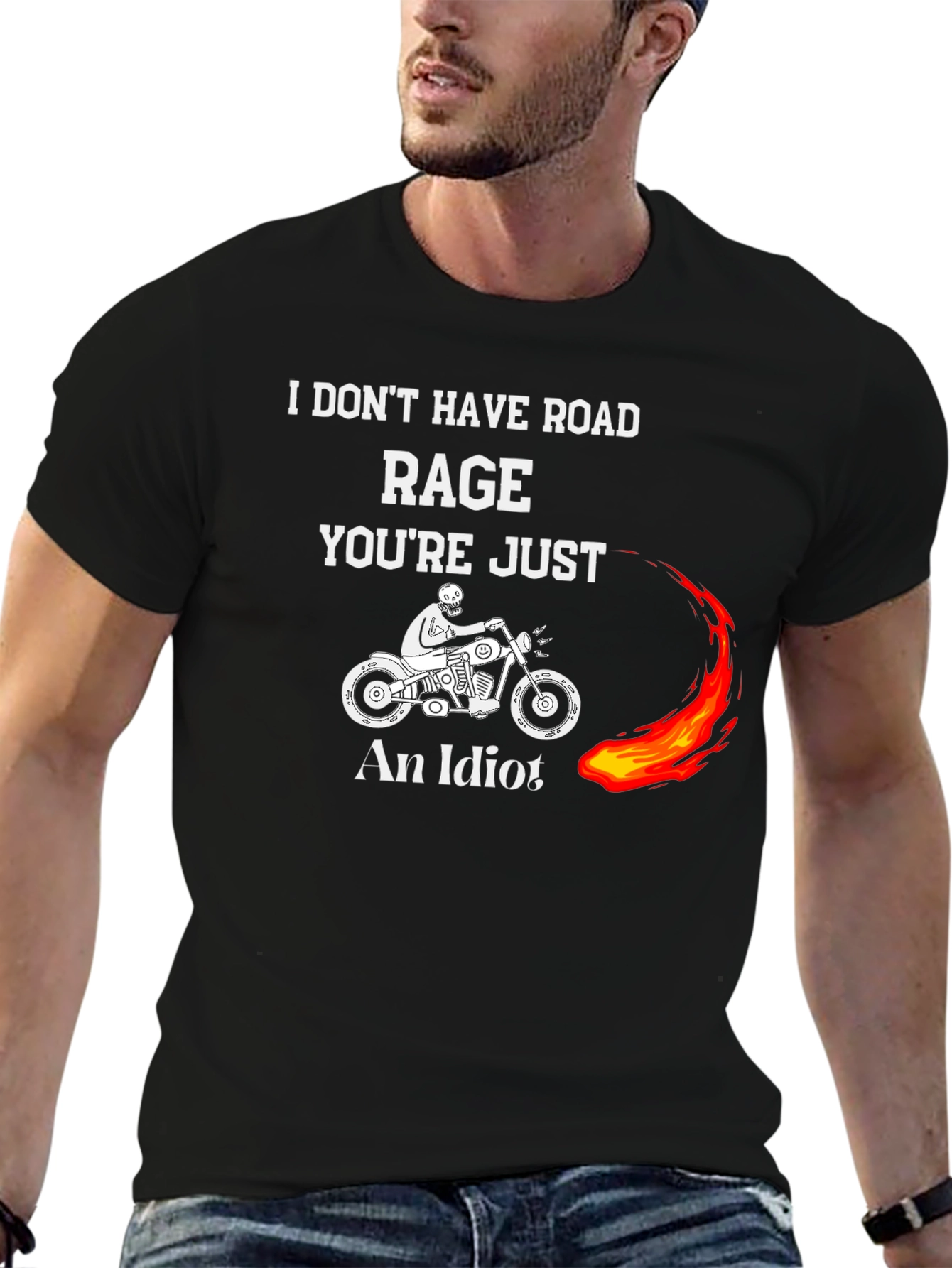 Funny Motorcycle Road Rage Graphic T-Shirt
