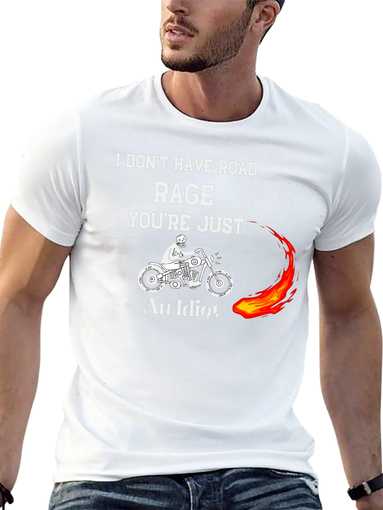 Funny Motorcycle Road Rage Graphic T-Shirt
