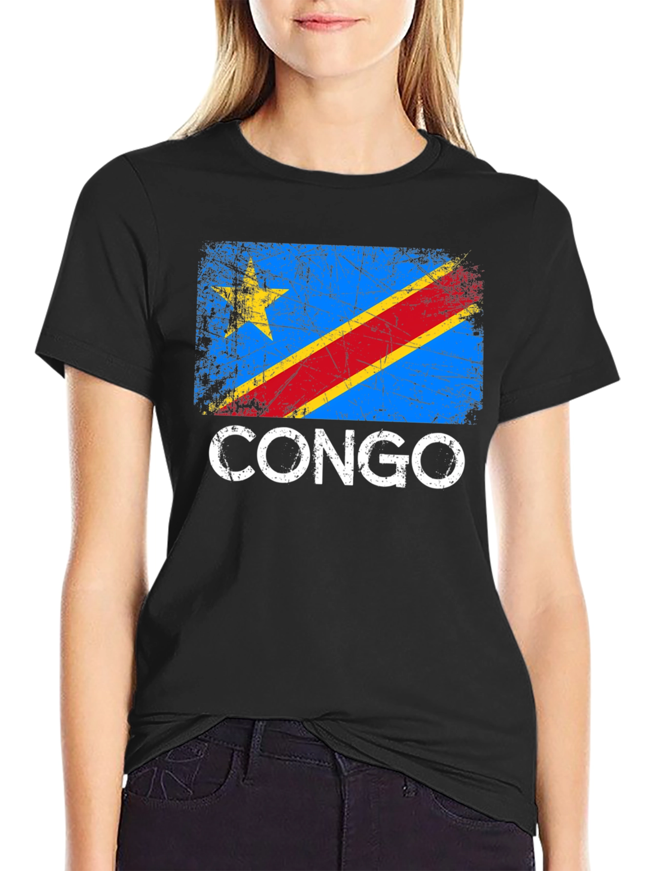 Congo Flag T-Shirt - Distressed Style Pride Tee