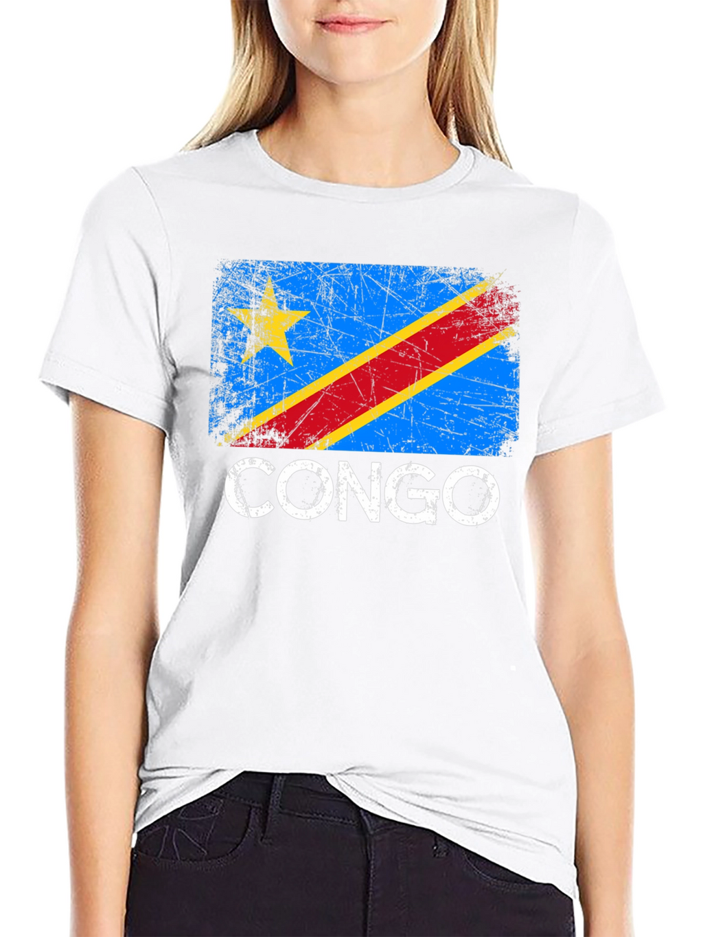 Congo Flag T-Shirt - Distressed Style Pride Tee