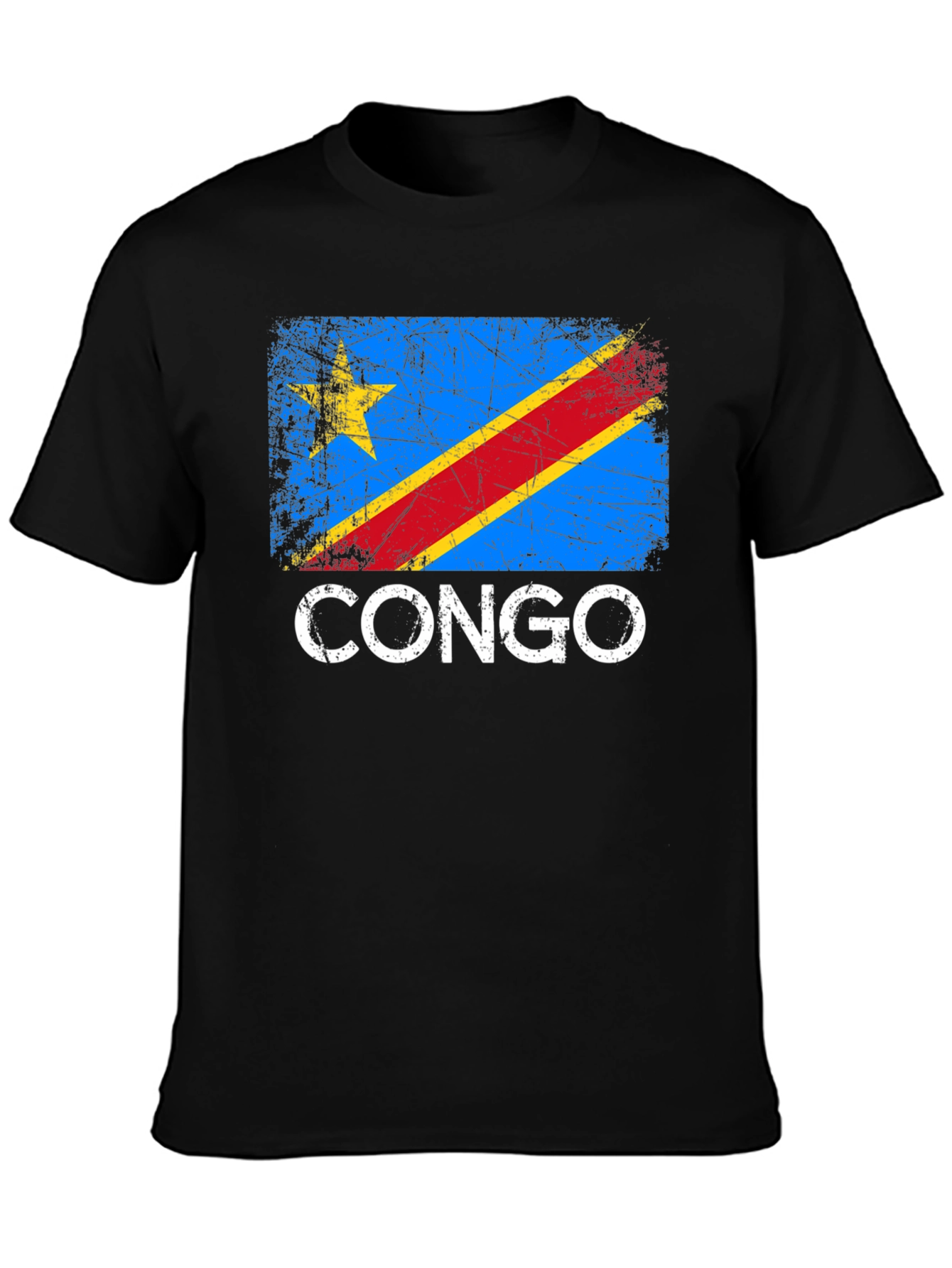 Congo Flag T-Shirt - Distressed Style Pride Tee