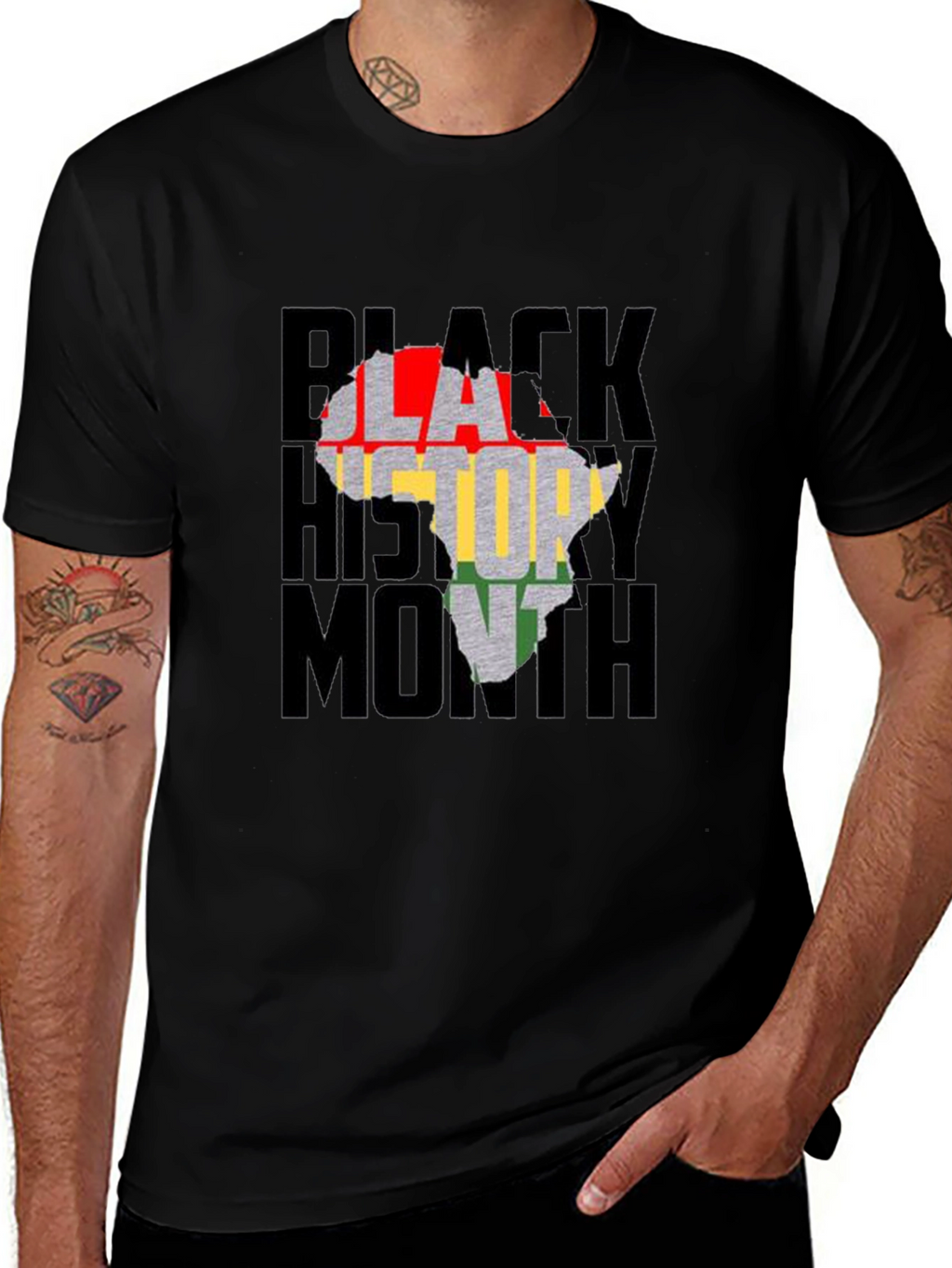 Black History Month Africa Map Graphic T-Shirt