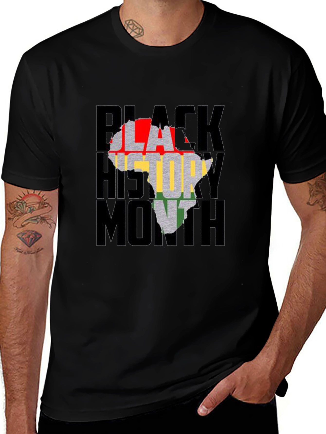 Black History Month Africa Map Graphic T-Shirt