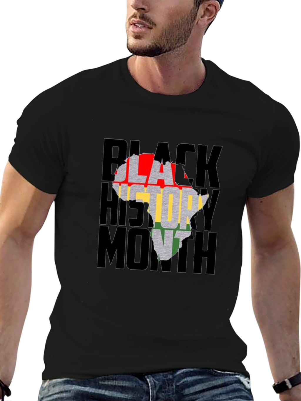 Black History Month Africa Map Graphic T-Shirt