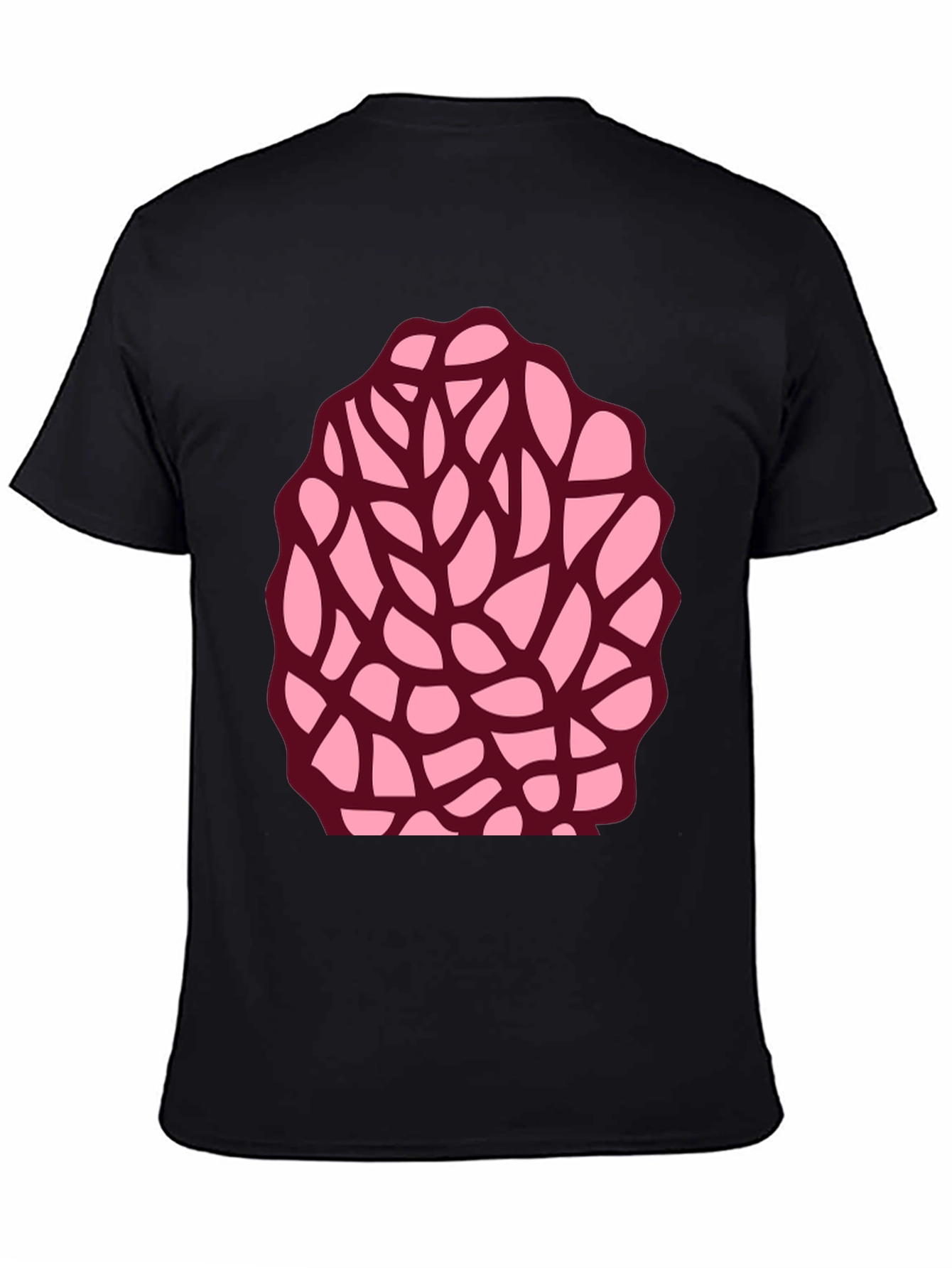 Unique Brain Coral Graphic Tee - Black Cotton Blend