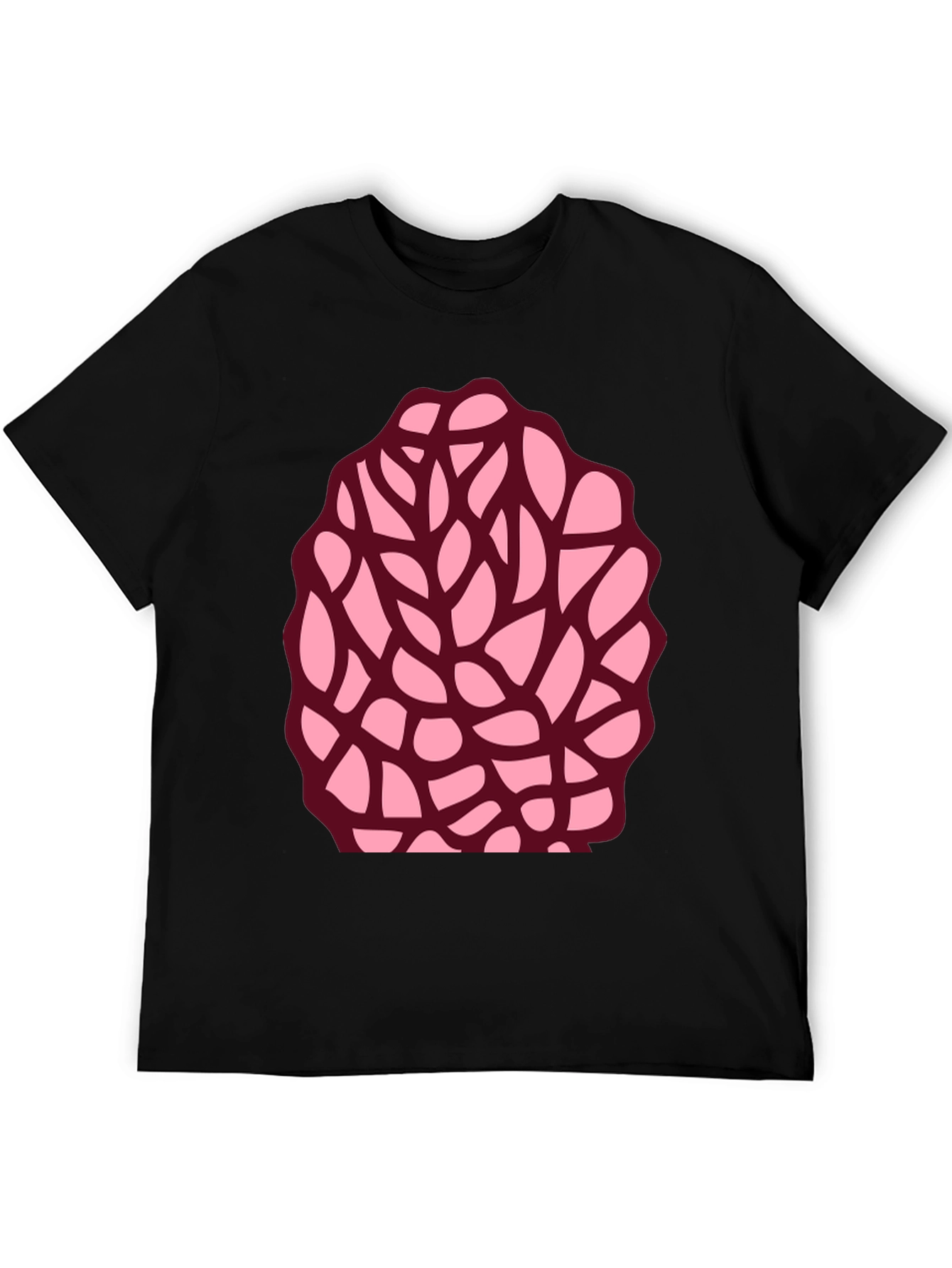 Unique Brain Coral Graphic Tee - Black Cotton Blend