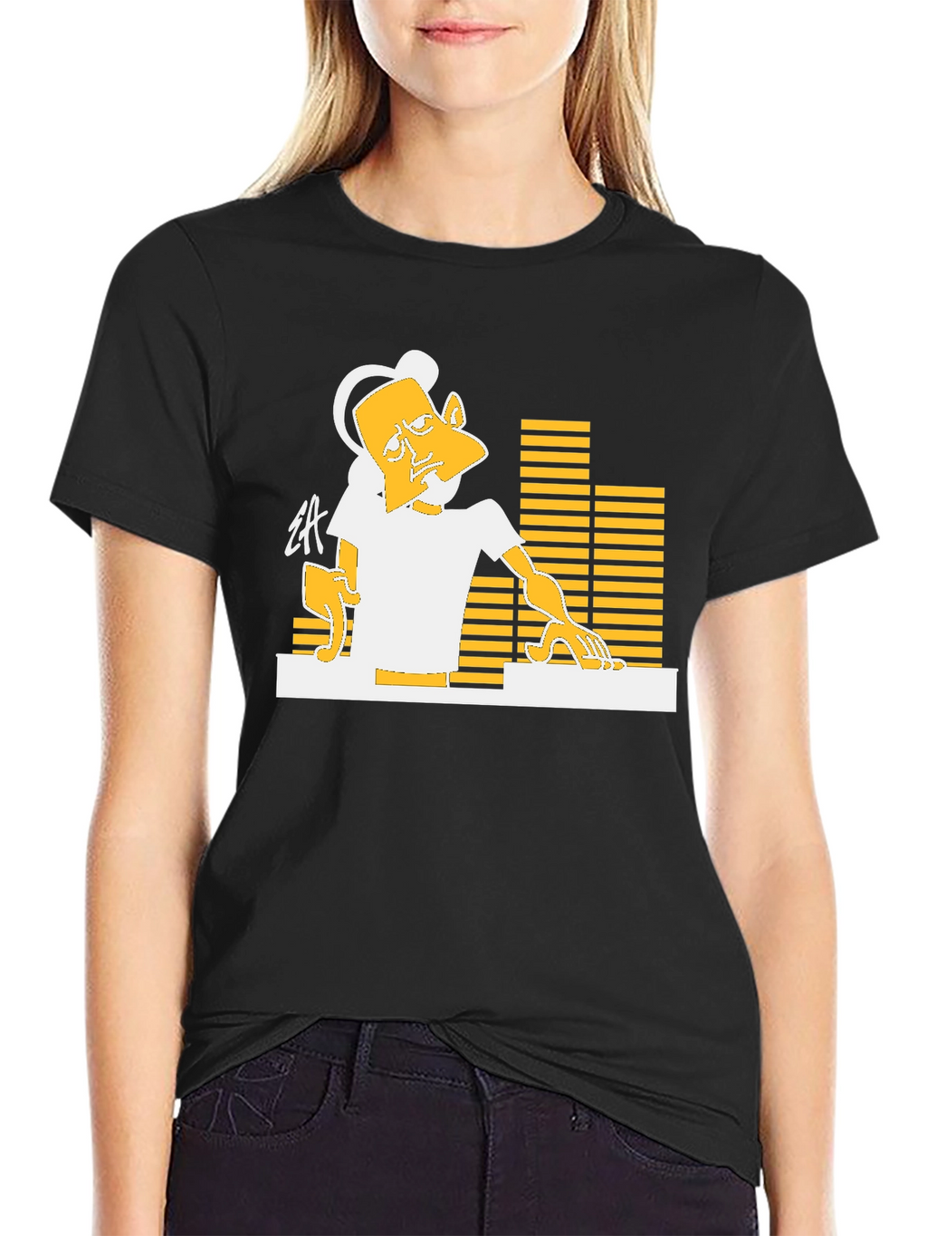 DJ Graphic T-Shirt - Black Casual Tee