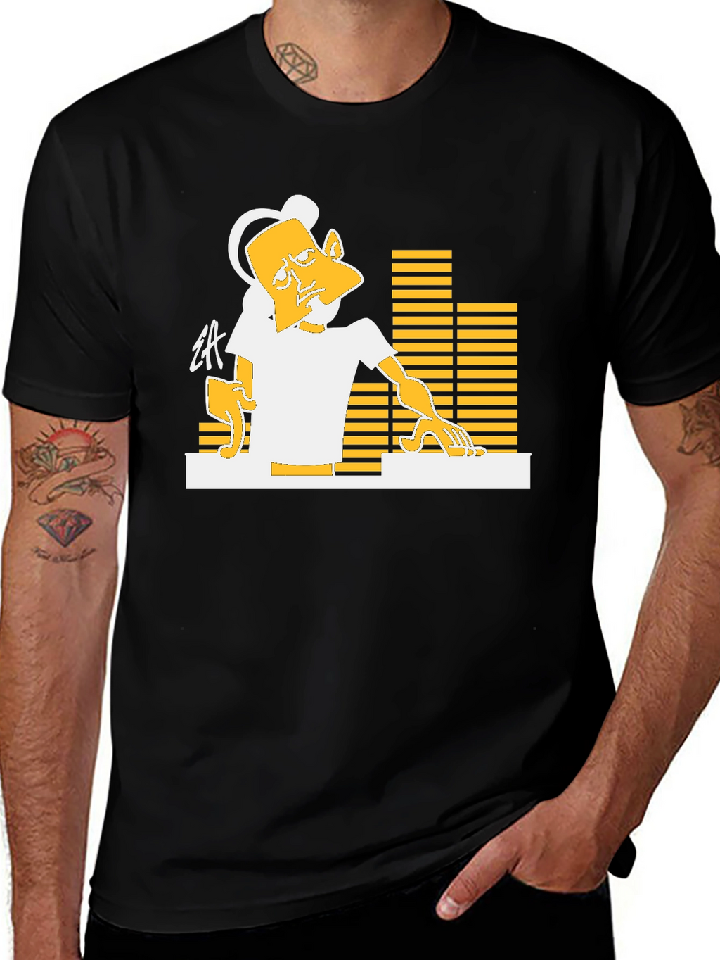 DJ Graphic T-Shirt - Black Casual Tee