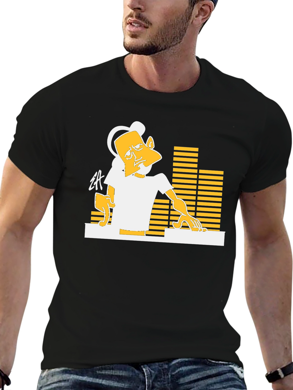 DJ Graphic T-Shirt - Black Casual Tee