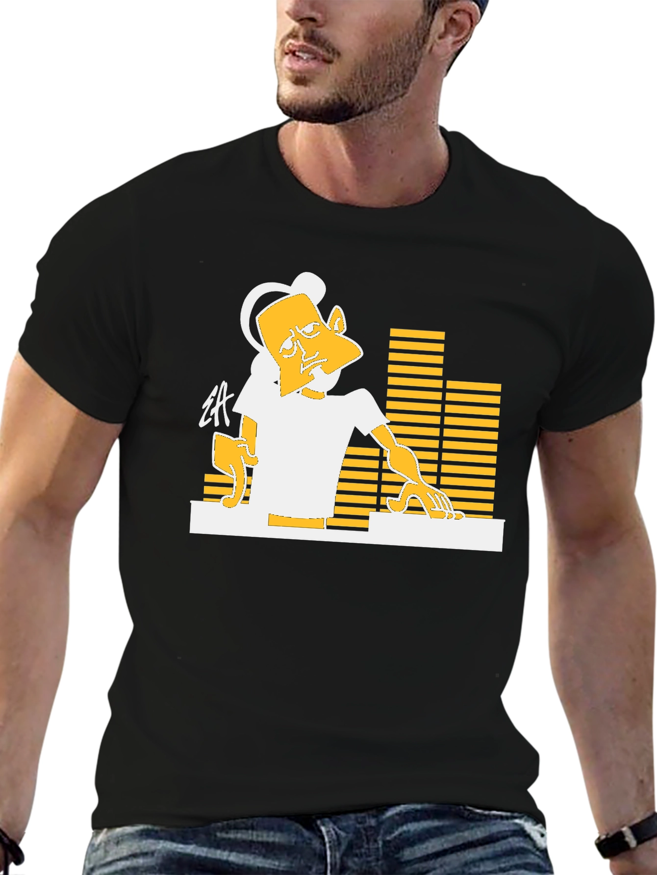 DJ Graphic T-Shirt - Black Casual Tee