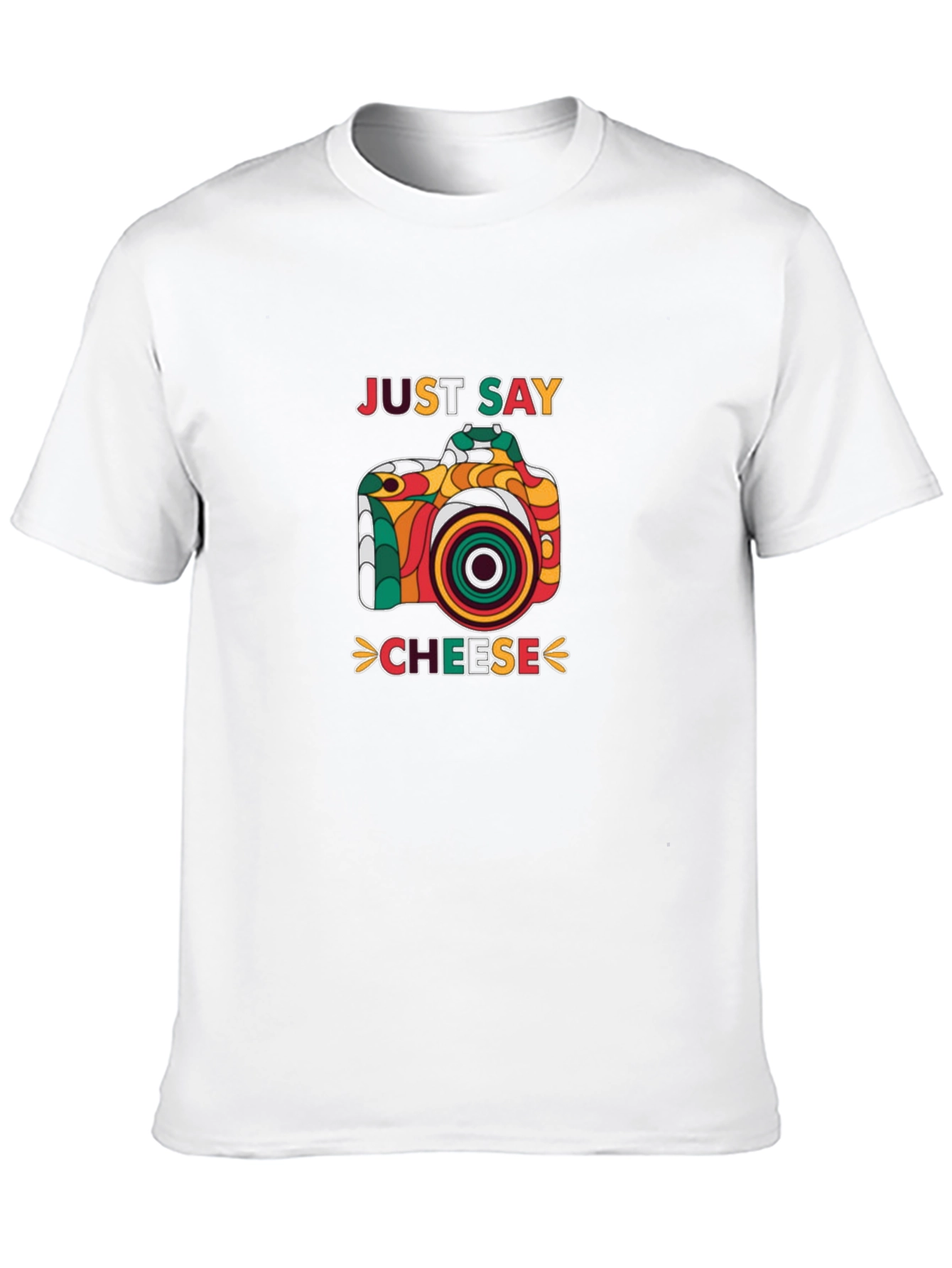 Just Say Cheese Retro Camera Graphic T-Shirt