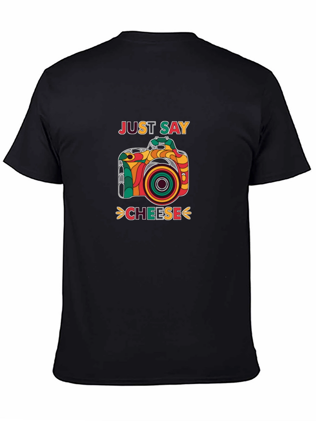 Just Say Cheese Retro Camera Graphic T-Shirt