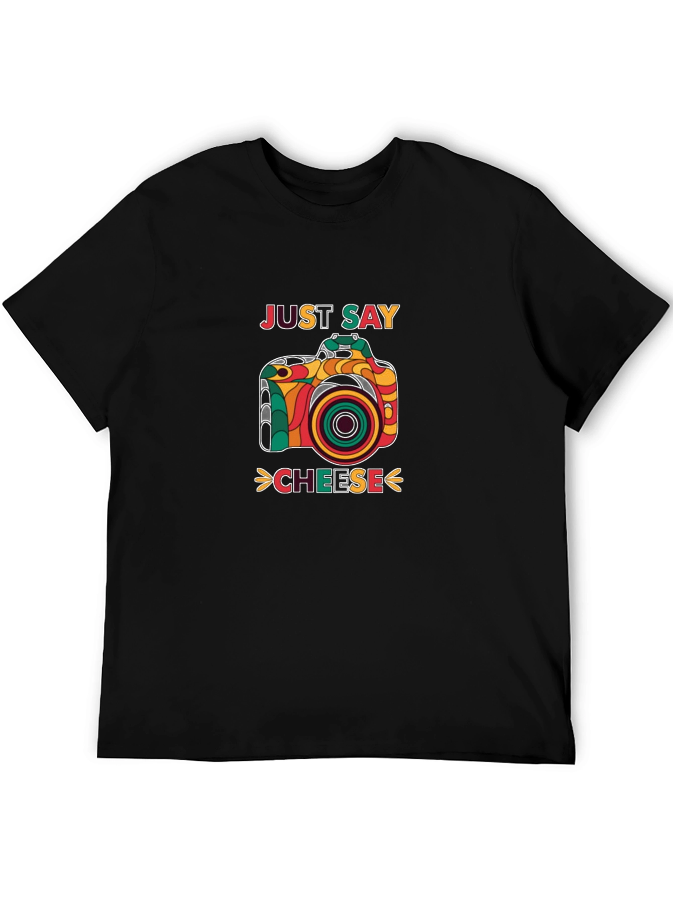 Just Say Cheese Retro Camera Graphic T-Shirt