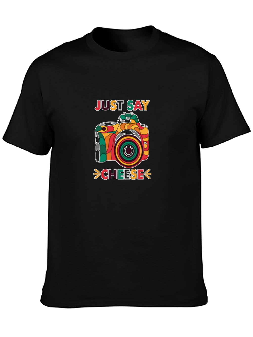 Just Say Cheese Retro Camera Graphic T-Shirt