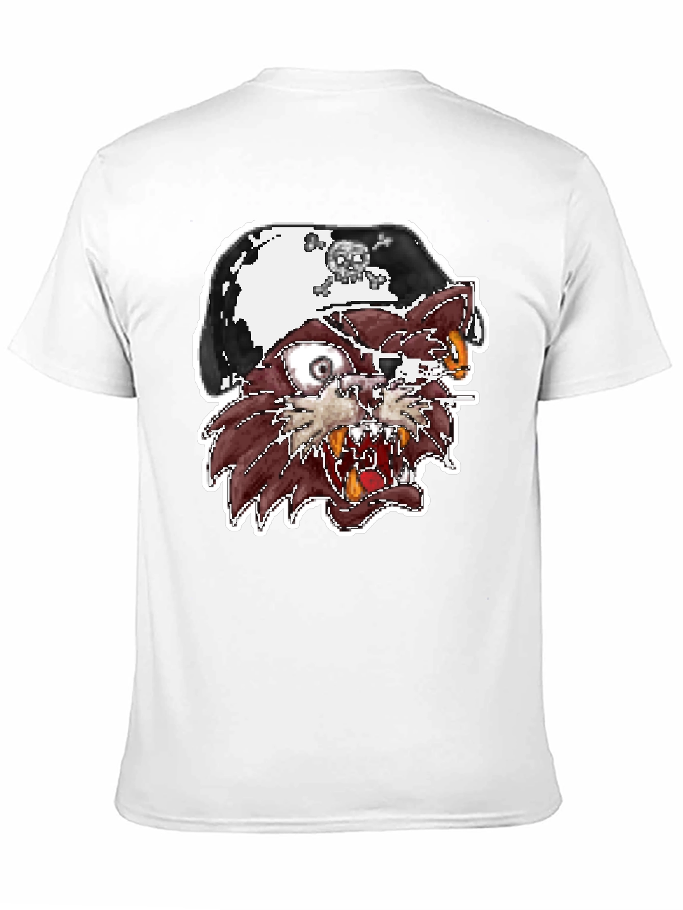 Pirate Cat Graphic T-Shirt - Black Crew Neck Tee
