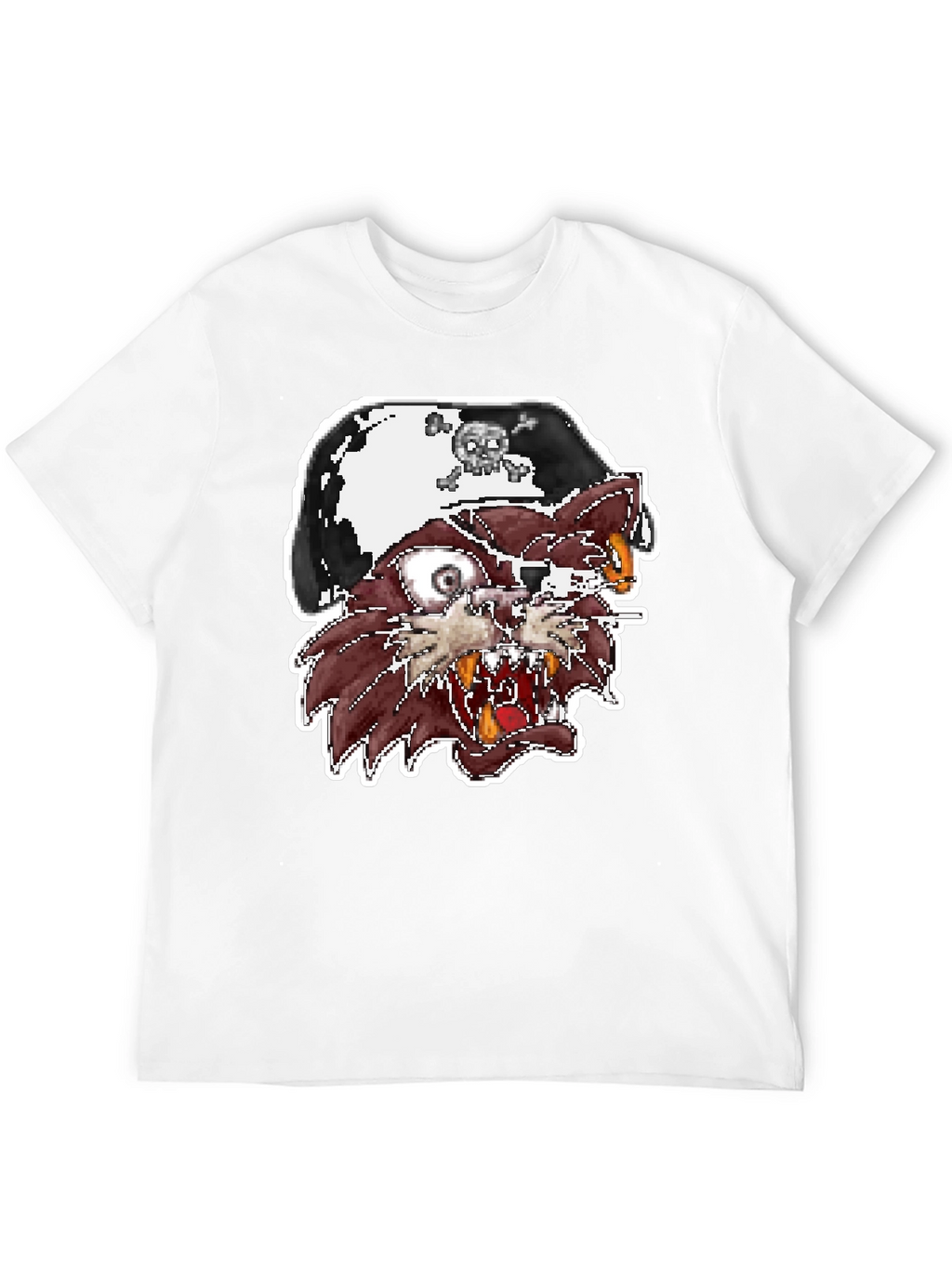 Pirate Cat Graphic T-Shirt - Black Crew Neck Tee
