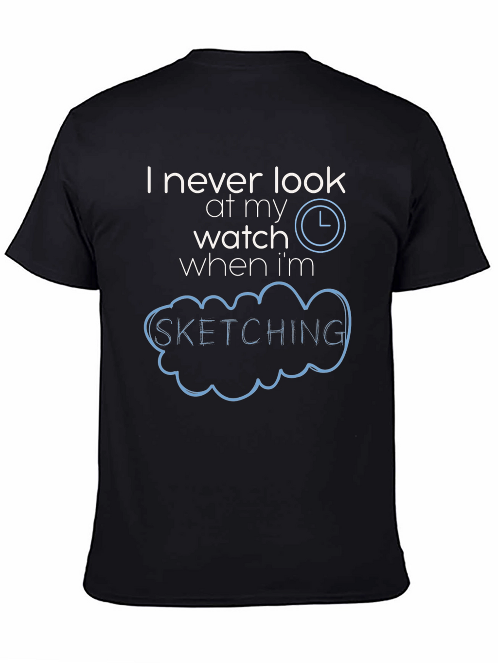 Sketching Time Black T-Shirt Graphic Tee